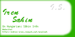 iren sahin business card