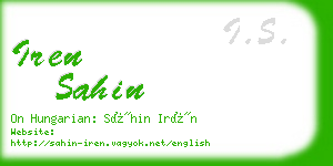 iren sahin business card